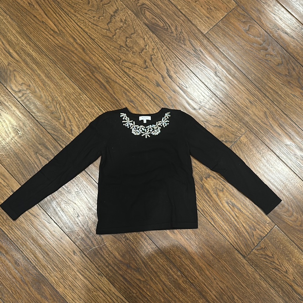 Milly Black Top with Dazzling Embellishments